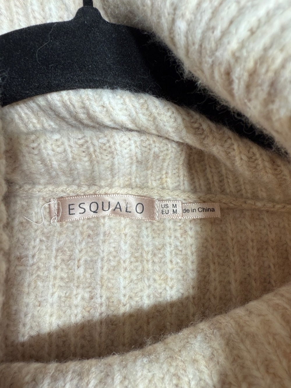 ESQUALO Cable-Knit Turtleneck Sweater in Light Beige Size M - Picture 4 of 8